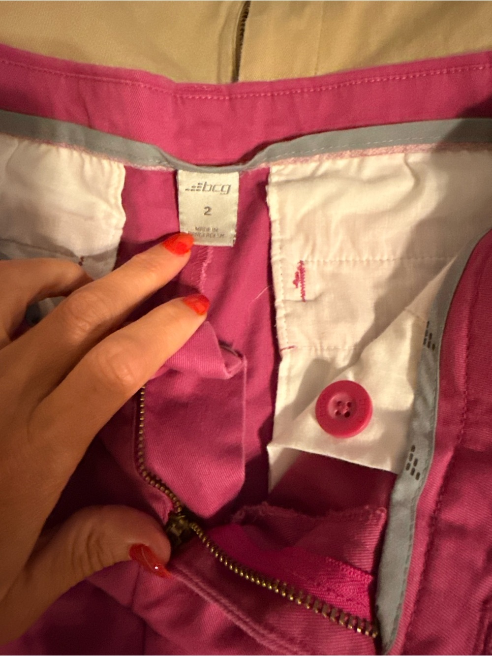 2 Pairs bcg Pink and Tan Women's Chino Shorts - Picture 2 of 9